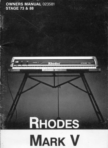 Rhodes Mark V Owners Manual Cover